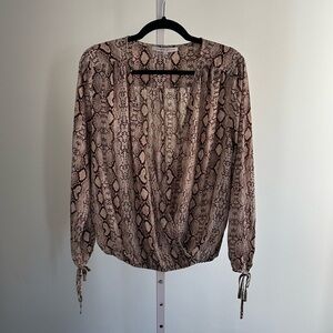 Collective Concepts Snakeskin Print Wrap Blouse